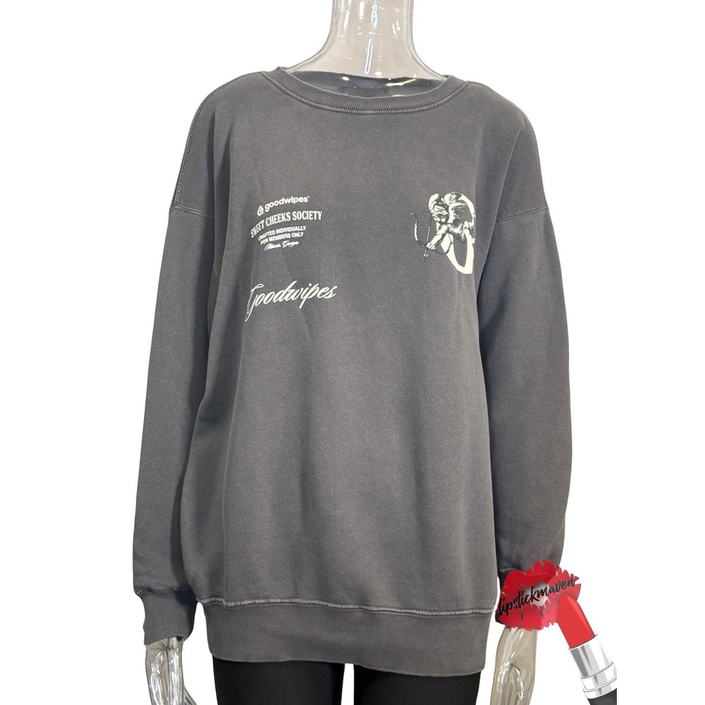 Elwood Sweatshirt‎ Unisex Medium Gray Cupid Organic Cotton Crewneck Pullover